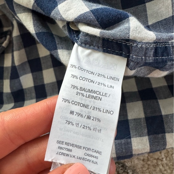J Crew and The Limited button front checker gingham shirts blue white green XS - Picture 7 of 12